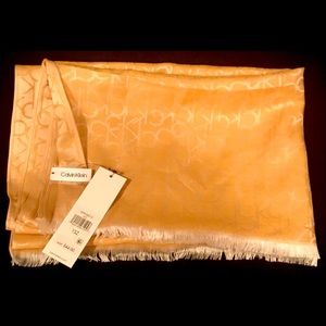 Calvin Klein Viscose Scarf/Wrap Sunflower Yellow